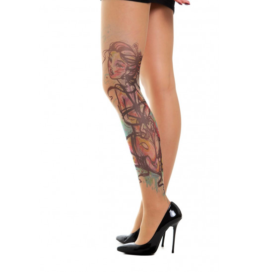 Колготки No isolation с имитацией тату в виде связанной девушки Колготки No isolation с имитацией тату в виде связанной девушки