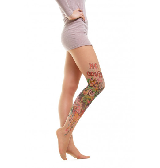 Колготки No COVID-19 с имитацией тату