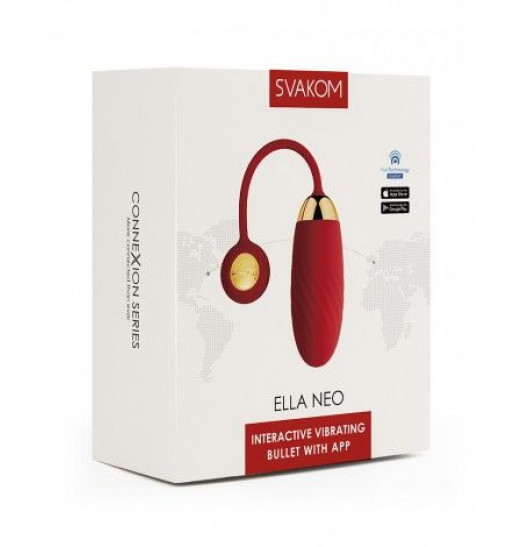 Красное интерактивное виброяйцо Ella Neo