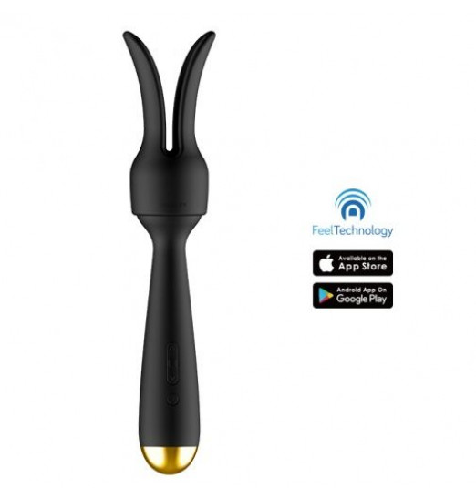 Черный интерактивный нагревающийся вибромассажер Emma Neo