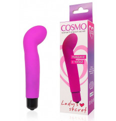 Ярко-розовый изогнутый вибромассажер точки G - 10,5 см.