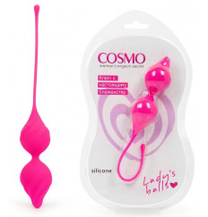 Ярко-розовые вагинальные шарики со смещенным центром тяжести
