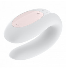 Белый вибратор для пар Double Joy с управлением через приложение