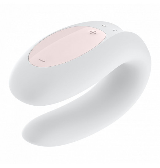 Белый вибратор для пар Double Joy с управлением через приложение