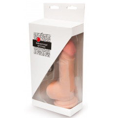 Телесный реалистичный фаллоимитатор с присоской - 20 см.