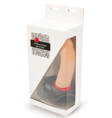 Телесный изогнутый страпон - 16,5 см.