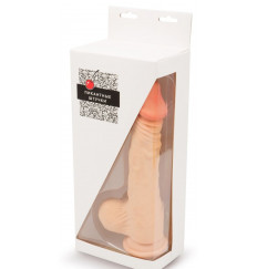 Телесный фаллоимитатор-реалистик на присоске - 22 см.