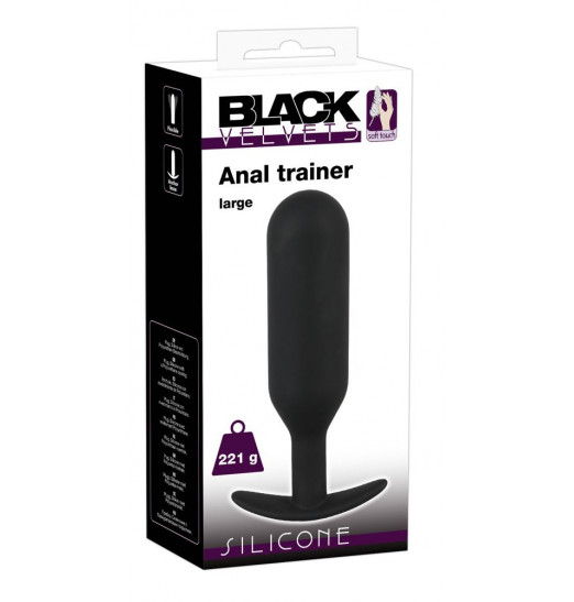 Черная анальная пробка с утяжелением Anal Trainer Large - 17,5 см.