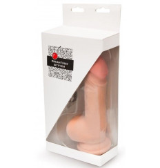 Телесный реалистичный вибратор с пультом ДУ - 17 см.