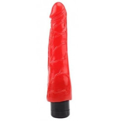 Красный реалистичный вибратор Hot Storm Devilish X3 - 23,2 см.