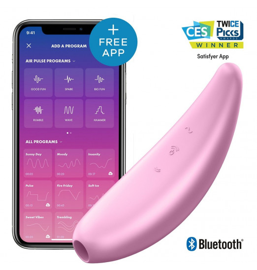 Розовый вакуум-волновой стимулятор Satisfyer Curvy 3+