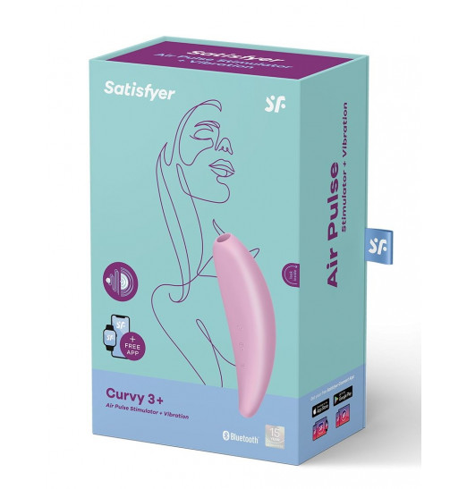 Розовый вакуум-волновой стимулятор Satisfyer Curvy 3+