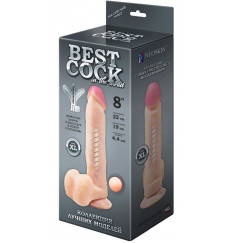 Телесный фаллоимитатор на присоске F F BEST COCK 8 - 22 см.