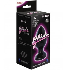 Черный анальный плаг Glide L - 11,7 см.