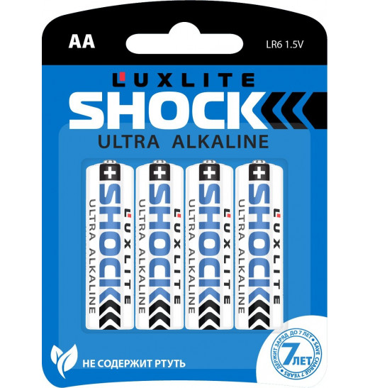 Батарейки Luxlite Shock (BLUE) типа АА - 4 шт. Батарейки Luxlite Shock (BLUE) типа АА - 4 шт.