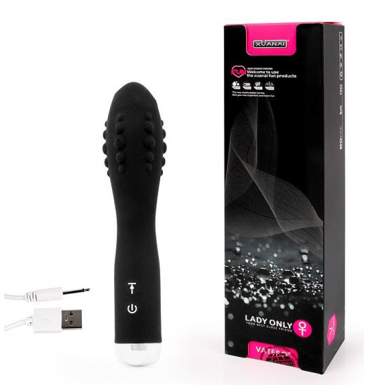 Черный вибромассажер с 12 режимами вращения шариков - 19 см. Черный вибромассажер с 12 режимами вращения шариков - 19 см.