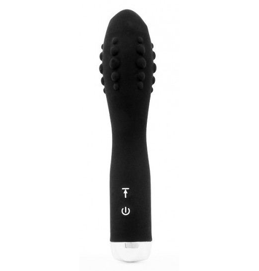 Черный вибромассажер с 12 режимами вращения шариков - 19 см. Черный вибромассажер с 12 режимами вращения шариков - 19 см.