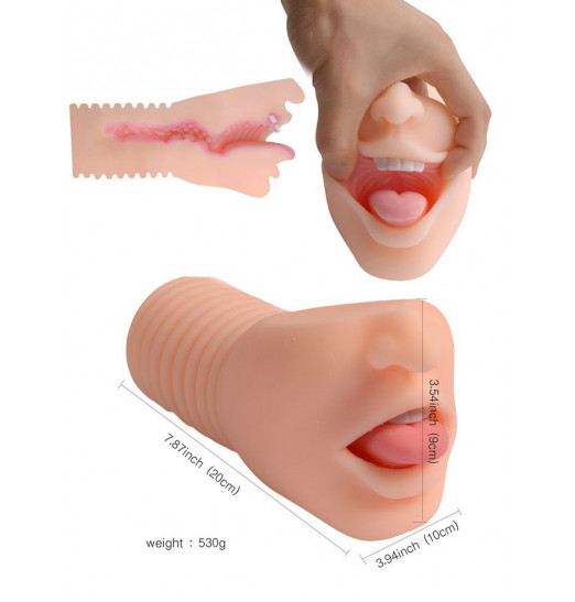Телесный реалистичный вибромастурбатор-ротик SHEQU