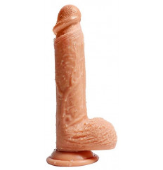 Телесный ультра реалистичный фаллоимитатор на присоске SHEQU
