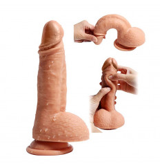 Телесный реалистичный фаллоимитатор на присоске SHEQU