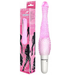 Розовый анальный вибростимулятор с пупырышками