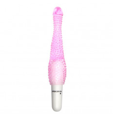 Розовый анальный вибростимулятор с пупырышками