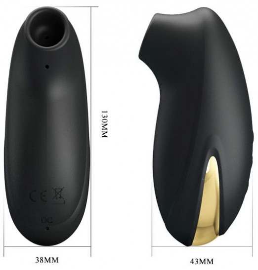 Черный вакуумный стимулятор клитора Otis