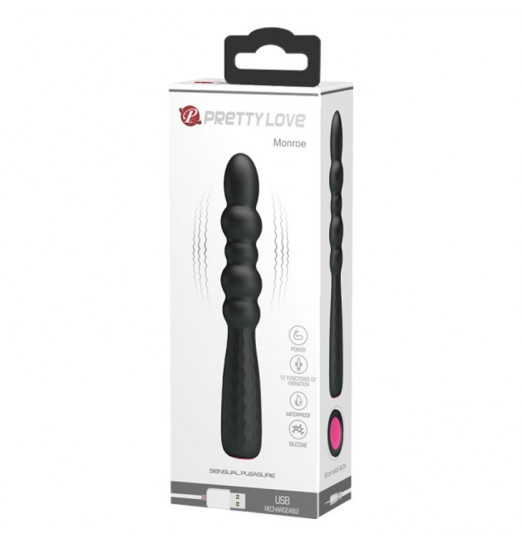 Черный гнущийся вибратор Monroe - 18,5 см. Черный гнущийся вибратор Monroe - 18,5 см.