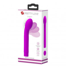 Лиловый вибратор с увеличенной головкой Logan - 16,6 см.