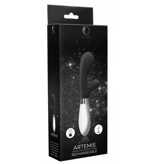 Черный вибратор-кролик Artemis - 21 см.