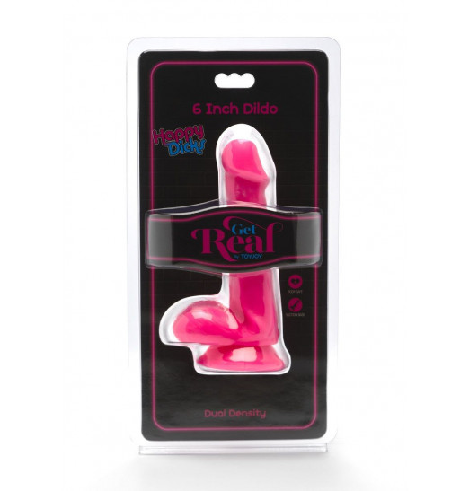 Розовый фаллоимитатор Happy Dicks Dildo 6 inch Balls - 15,2 см. Розовый фаллоимитатор Happy Dicks Dildo 6 inch Balls - 15,2 см.