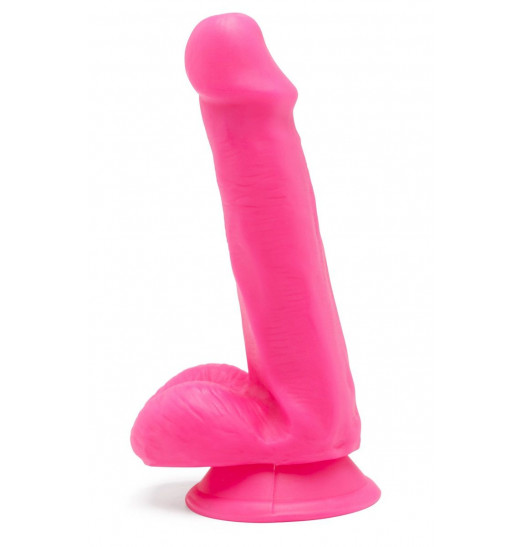 Розовый фаллоимитатор Happy Dicks Dildo 6 inch Balls - 15,2 см.