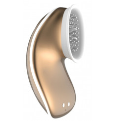 Золотистый вибромассажер Twitch Hands с вакуумным эффектом