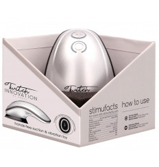 Серебристый вибромассажер Twitch Hands с вакуумным эффектом