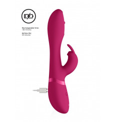 Розовый вибромассажер-кролик Mira - 21,5 см.