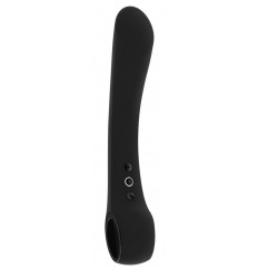 Черный гибкий вибромассажер Ombra - 21,5 см.