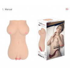 Телесный вибромастурбатор-вагина Clara OnaHole с имитацией груди