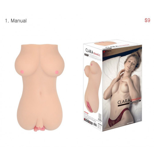 Телесный вибромастурбатор-вагина Clara OnaHole с имитацией груди