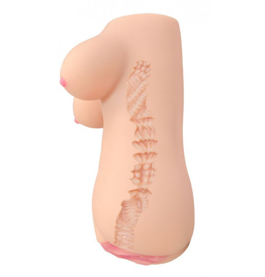 Телесный вибромастурбатор-вагина Clara OnaHole с имитацией груди