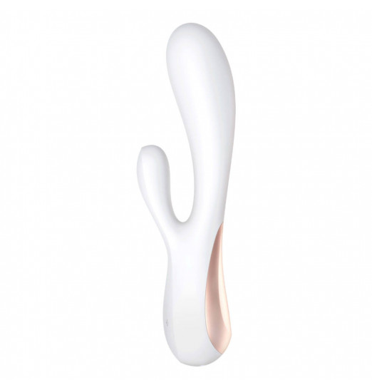 Белый вибратор-кролик Satisfyer Mono Flex с управлением через приложение - 20,4 см.