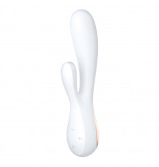 Белый вибратор-кролик Satisfyer Mono Flex с управлением через приложение - 20,4 см.