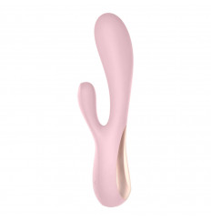 Розовый вибратор-кролик Satisfyer Mono Flex с управлением через приложение - 20,4 см.