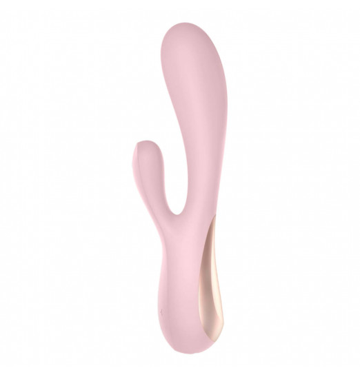 Розовый вибратор-кролик Satisfyer Mono Flex с управлением через приложение - 20,4 см.