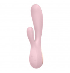 Розовый вибратор-кролик Satisfyer Mono Flex с управлением через приложение - 20,4 см.