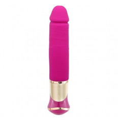 Ярко-розовый перезаряжаемый вибратор ECSTASY Deluxe Greedy Dong - 19,5 см.