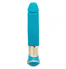 Голубой перезаряжаемый вибратор ECSTASY Deluxe Greedy Dong - 19,5 см.