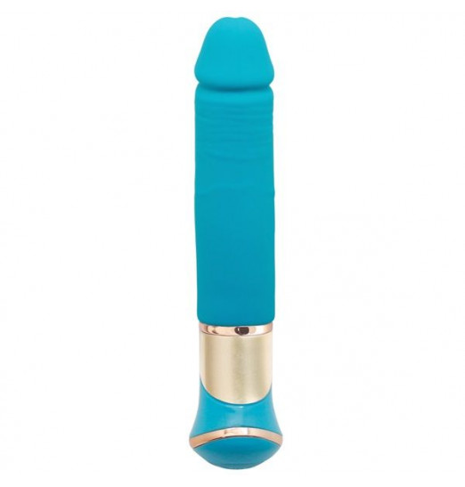 Голубой перезаряжаемый вибратор ECSTASY Deluxe Greedy Dong - 19,5 см.