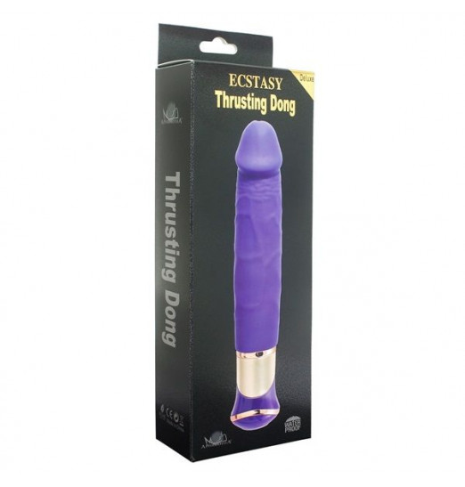 Фиолетовый вибратор ECSTASY Deluxe Rowdy Dong - 21,5 см.