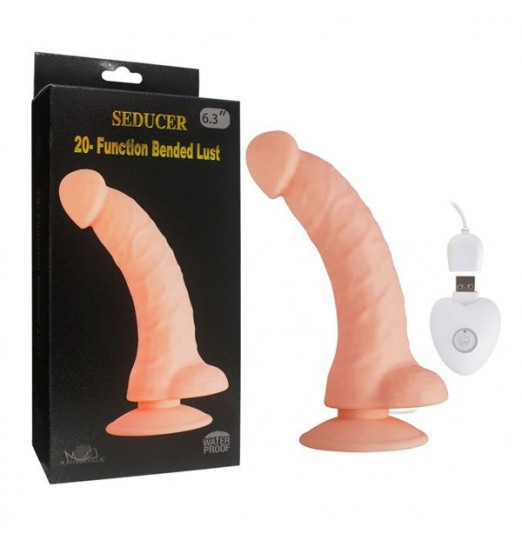 Телесный вибратор SEDUCER 20 Function Bended Lust - 17,5 см.