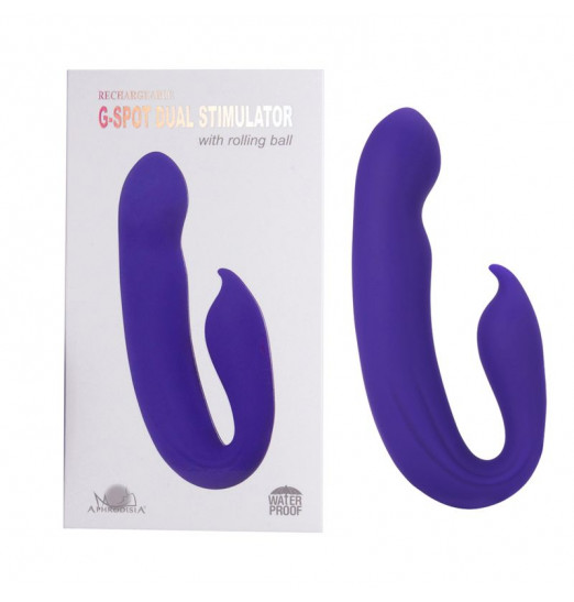 Фиолетовый вибратор G-Spot Dual Stimulator with Rolling Ball - 17,1 см.